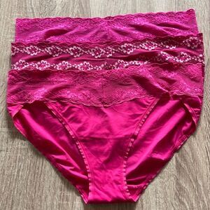 3) NEW Natori Bliss Lace Panties - One Size